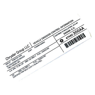 Mopar® - Vehicle Emission Control Information Label