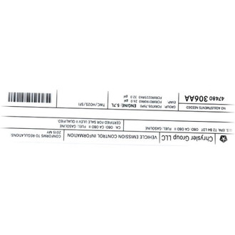Mopar® - Vehicle Emission Control Information Label