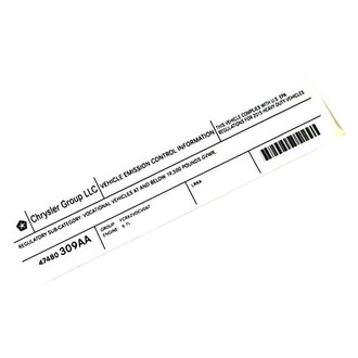Mopar® - Vehicle Emission Control Information Label