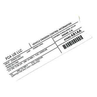 Mopar® - Vehicle Emission Control Information Label