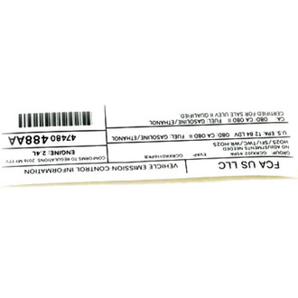 Mopar® - Vehicle Emission Control Information Label
