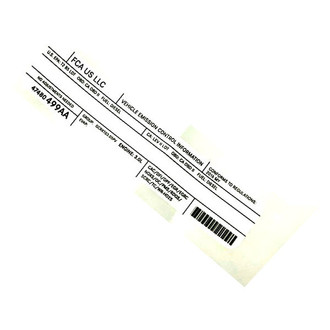 Mopar® - Vehicle Emission Control Information Label