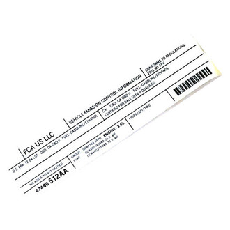 Mopar® - Vehicle Emission Control Information Label