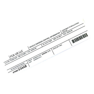 Mopar® - Vehicle Emission Control Information Label