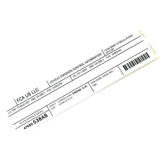 Mopar® - Vehicle Emission Control Information Label