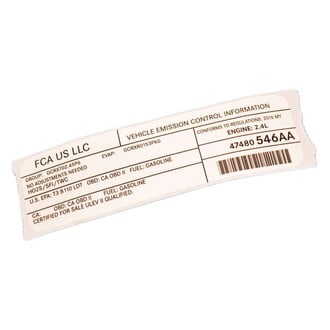 Mopar® - Vehicle Emission Control Information Label