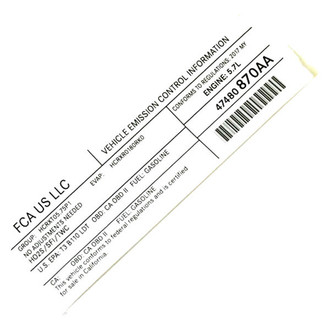 Mopar® - Vehicle Emission Control Information Label