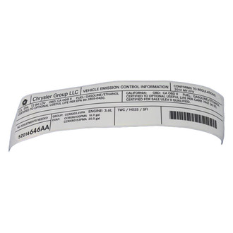 Dodge OE - Emission Label