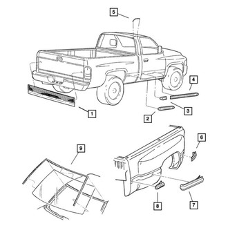 Mopar® - Center Passenger Side Truck Bed Molding