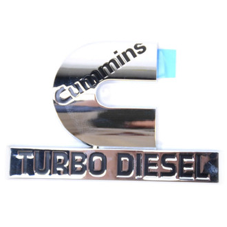 Mopar® - "C Cummins Turbo Diesel" Nameplate Chrome/Black Front Fender Emblem