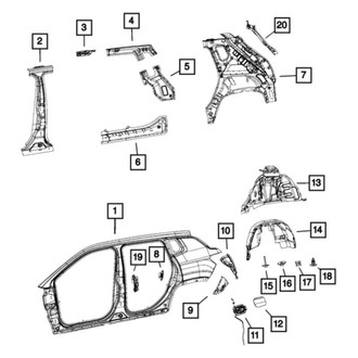 Jeep OE - Rear Right Quarter Panel Splash Shield