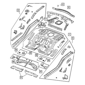 Mopar® - Passenger Side Floor Pan Crossmember