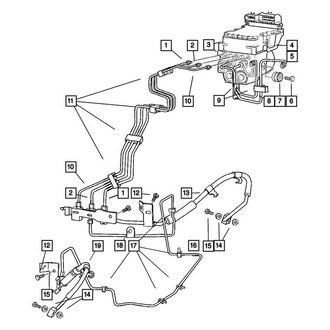 Mopar® - Secondary, Master Cylinder to HCU Brake Hydraulic Line Junction
