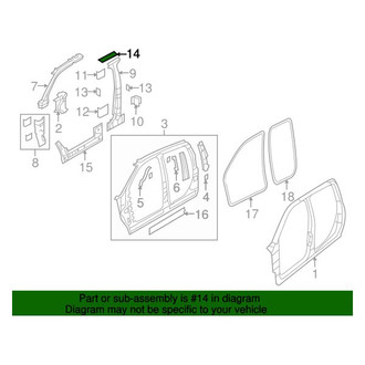 Mopar® - Left Roof Rail Reinforcement