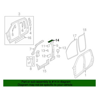 Mopar® - Right Roof Rail Reinforcement