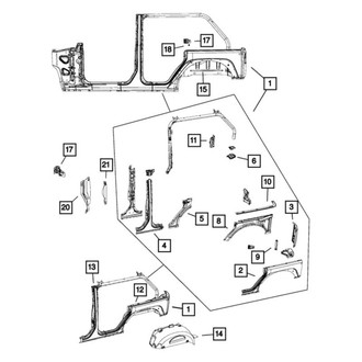 Mopar® - Rear Driver or Passenger Side Wheel Housing Bracket