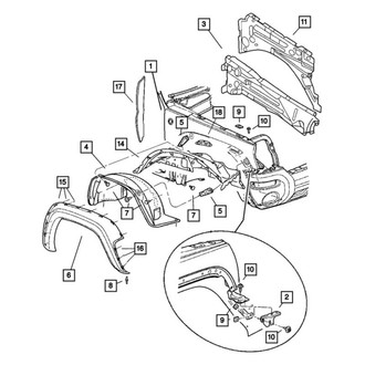 Jeep OE - Front Left Wheel Arch Molding