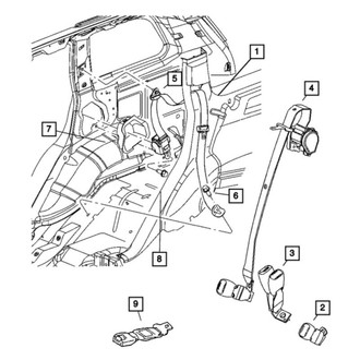 Mopar® - Rear Right Seat Belt Lap & Shoulder Belt
