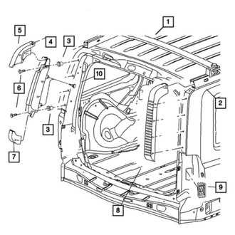 Jeep OE - Rear Right Body D-Pillar Molding
