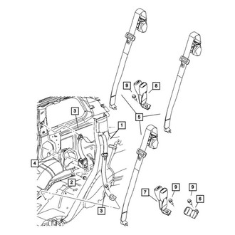 Mopar® - Center Right Outer Seat Belt Lap & Shoulder Belt