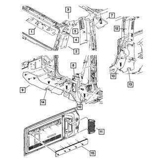 Jeep OE - Right Upper Door Pillar Post Trim Set