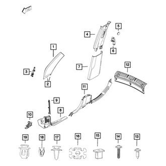 Mopar® - Body B-Pillar Trim Panel Cap