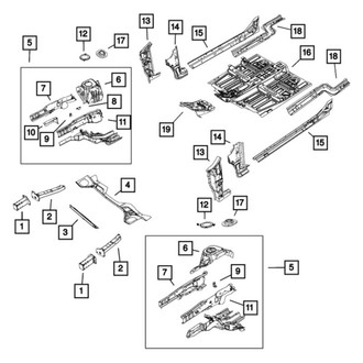 Mopar® - Front Inner Driver Side / Front Outer Driver Side Frame Side Rail