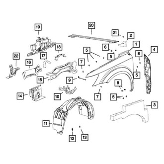 Mopar® - Driver or Passenger Side Fender to Hinge Pillar Silencer