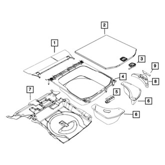 Jeep OE - Rear Left Trunk Floor Storage Box