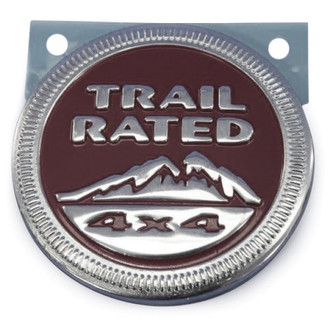 Mopar® - "Trail Rated 4 x 4" Medallion Chrome/Red Front Fender Emblem