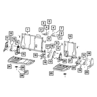 Mopar® - Rear Passenger Side 2nd Row Manual Recliner