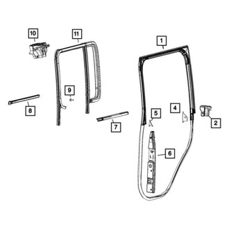 Mopar® - Rear Passenger Side Door Window Belt Weatherstrip