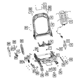 Jeep OE - Front Right Seat Back Frame