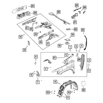 Mopar® - Front Passenger Side Fender Liner