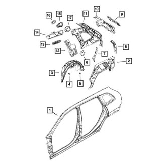 Jeep OE - Rear Left Quarter Panel Splash Shield