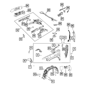 Jeep OE - Front Left Fender Splash Shield