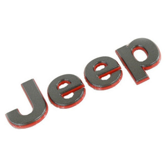 Mopar® - "Jeep" Nameplate Gray/Red Grille Emblem