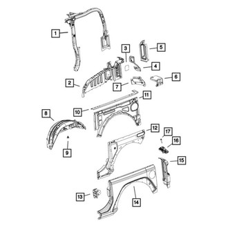 Jeep OE - Rear Left Inner Quarter Panel Reinforcement