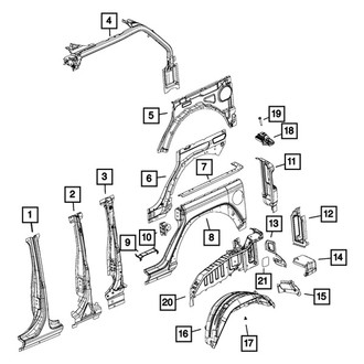 Mopar® - Rear Upper Passenger Side Quarter Panel Filler Panel