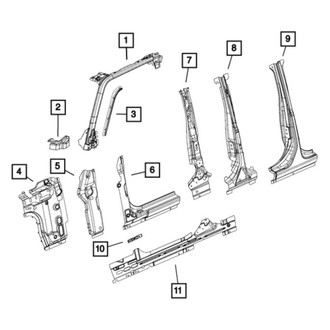 Jeep OE - Left Body A-Pillar Reinforcement