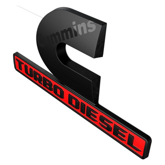 Mopar® - "C Cummins Turbo Diesel" Nameplate Black/Red Front Fender Emblem