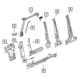 Jeep OE - Left Body A-Pillar Spacer