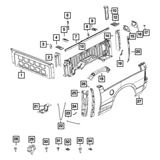 Mopar® - Rear Outer Passenger Side Truck Bed Panel