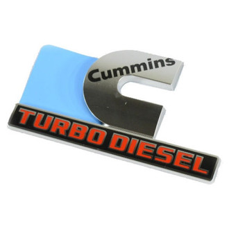 Mopar® - "C Cummins Turbo Diesel" Nameplate Chrome/Black/Red Front Fender Emblem