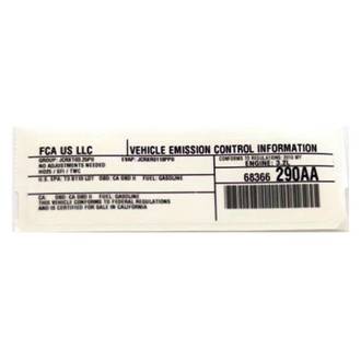 Mopar® - Vehicle Emission Control Information Label