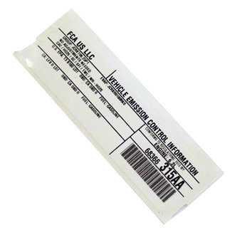 Mopar® - Vehicle Emission Control Information Label