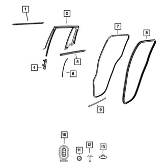 Jeep OE - Rear Left Door Shell Seal