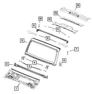 Jeep OE - Left Roof Header Panel Seal