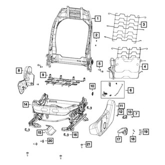 Jeep OE - Front Left Seat Back Recliner Adjustment Mechanism