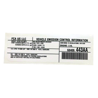 Mopar® - Vehicle Emission Control Information Label